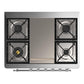 Ilve UM36FQNR3BUC Ilve Um36Fqnr3Buc Majestic Iii 36 Inch Dual Fuel Range With 6 Black Brass Burners And Griddle, Dual Function Burner Up To 25,000 Btu (Solid Door, Burgundy, Chrome, Natural Gas)