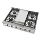 Ilve UHCP36FNSSCLP Ilve Uhcp36Fnssclp Nostalgie Ii 36 Inch Built-In Gas Rangetop With 6 Burners And Griddle, In Stainless Steel (Liquid Propane, Chrome)