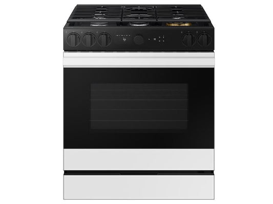Samsung NSG6DB850012 Bespoke 6.0 Cu. Ft. Smart Slide-In Gas Range With Air Sous Vide & Air Fry In White Glass