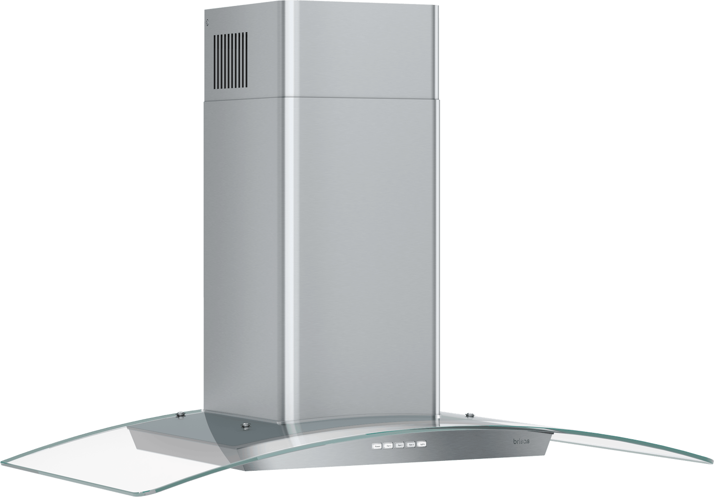 Zephyr BMIE36DG Brisas Curved Glass Wall, 36" G, Act, Led