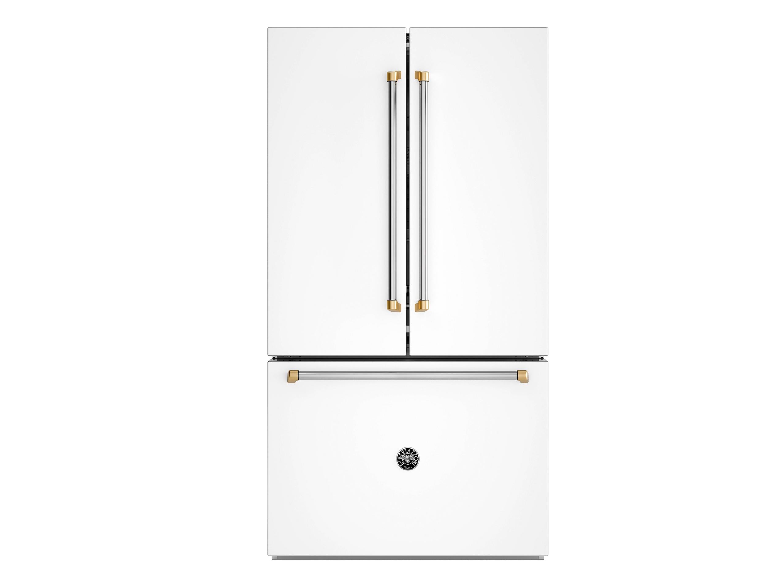 Bertazzoni RFD36FZNW Bertazzoni Master Series 36 In. 26.2 Cu. Ft. Bianco Matt With Gold Accents Counter Depth French Door Refrigerator