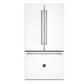 Bertazzoni RFD36FZNW Bertazzoni Master Series 36 In. 26.2 Cu. Ft. Bianco Matt With Gold Accents Counter Depth French Door Refrigerator