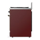 Ilve UM30NR3BUBLP Ilve Um30Nr3Bublp Majestic Iii 30 Inch Dual Fuel Range With 5 Black Brass Burners, Dual Function Burner Up To 25,000 Btu (Liquid Propane, Triple Glass Door, Burgundy, Burnished)