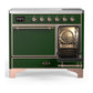 Ilve UMDIB40QNR3EGP Ilve Umdib40Qnr3Egp Majestic Iii 40 Inch Induction Range With 6 Elements, 3.82 Cu. Ft. Total Oven Capacity (Solid Door, Emerald Green, Copper)