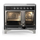 Ilve UMDIB40NR3MGC Ilve Umdib40Nr3Mgc Majestic Iii 40 Inch Induction Range With 6 Elements, 3.82 Cu. Ft. Total Oven Capacity (Triple Glass Door, Graphite Matte, Chrome)