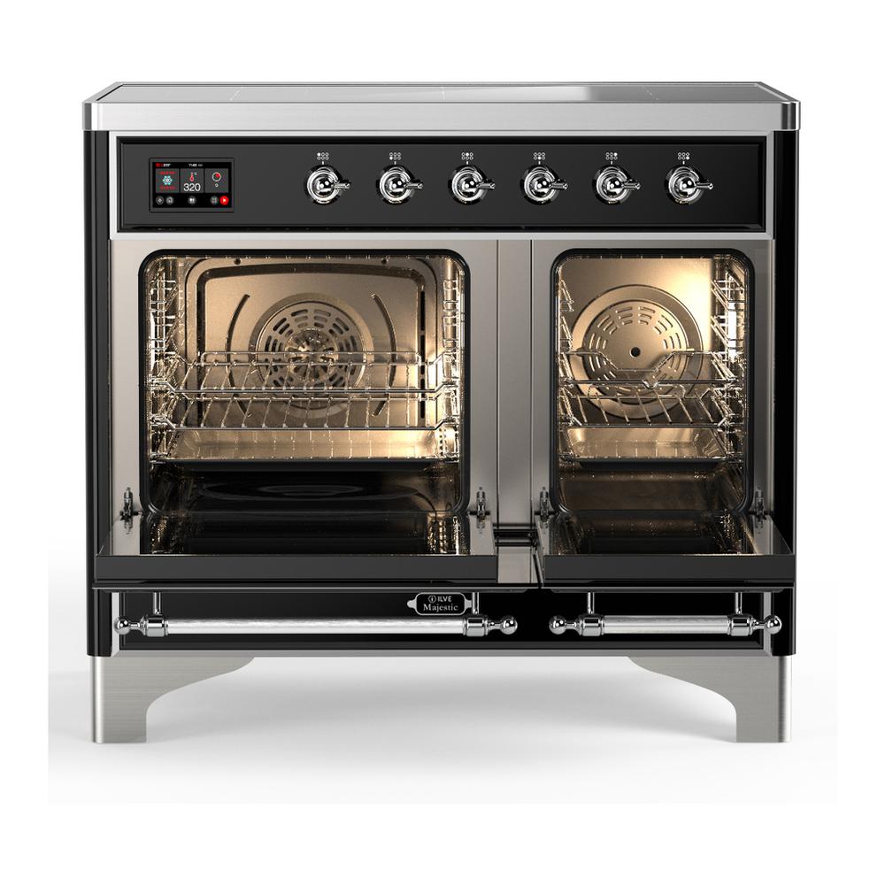 Ilve UMDIB40NR3MGC Ilve Umdib40Nr3Mgc Majestic Iii 40 Inch Induction Range With 6 Elements, 3.82 Cu. Ft. Total Oven Capacity (Triple Glass Door, Graphite Matte, Chrome)