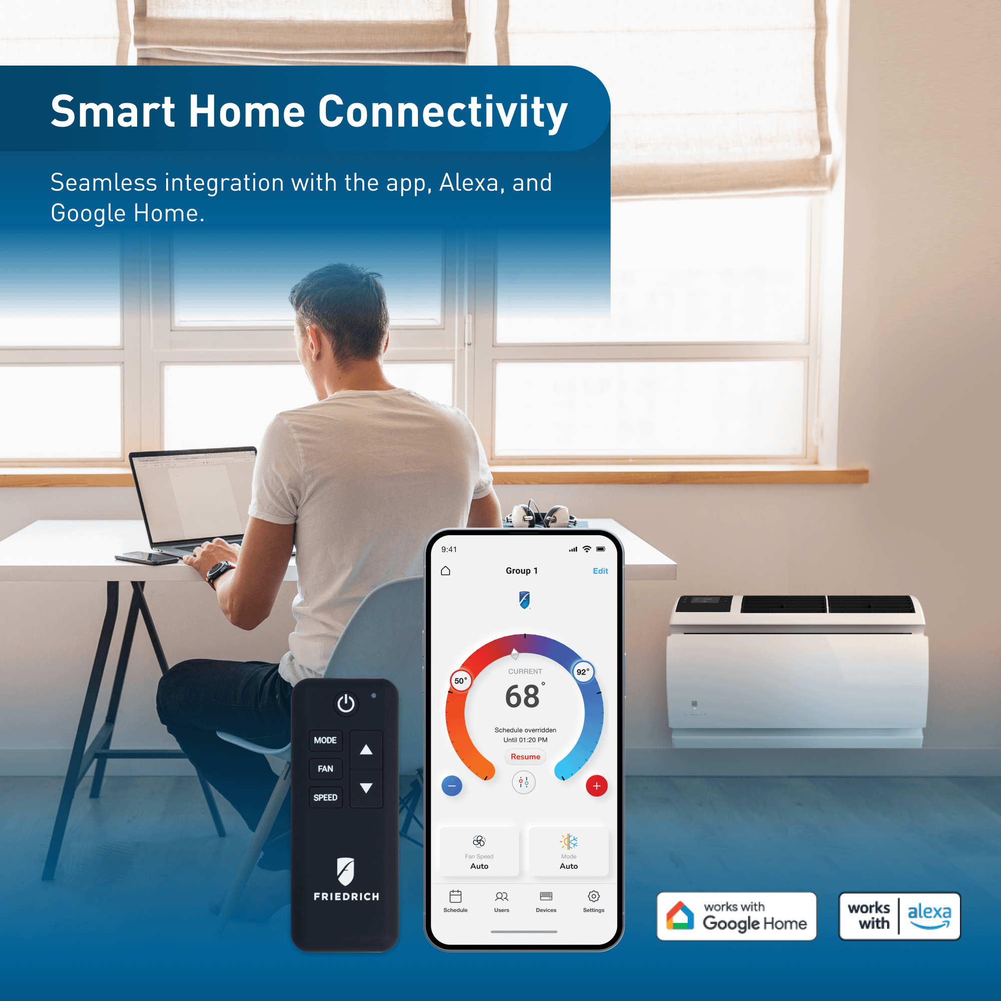 Friedrich Wallmaster Inverter 14,000 Btu 230V Smart Through-The-Wall Air Conditioner With Heat Pump - Thumbnail 4