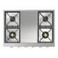 Ilve UHCP36FNSSPLP Ilve Uhcp36Fnssplp Nostalgie Ii 36 Inch Built-In Gas Rangetop With 6 Burners And Griddle, In Stainless Steel (Liquid Propane, Copper)