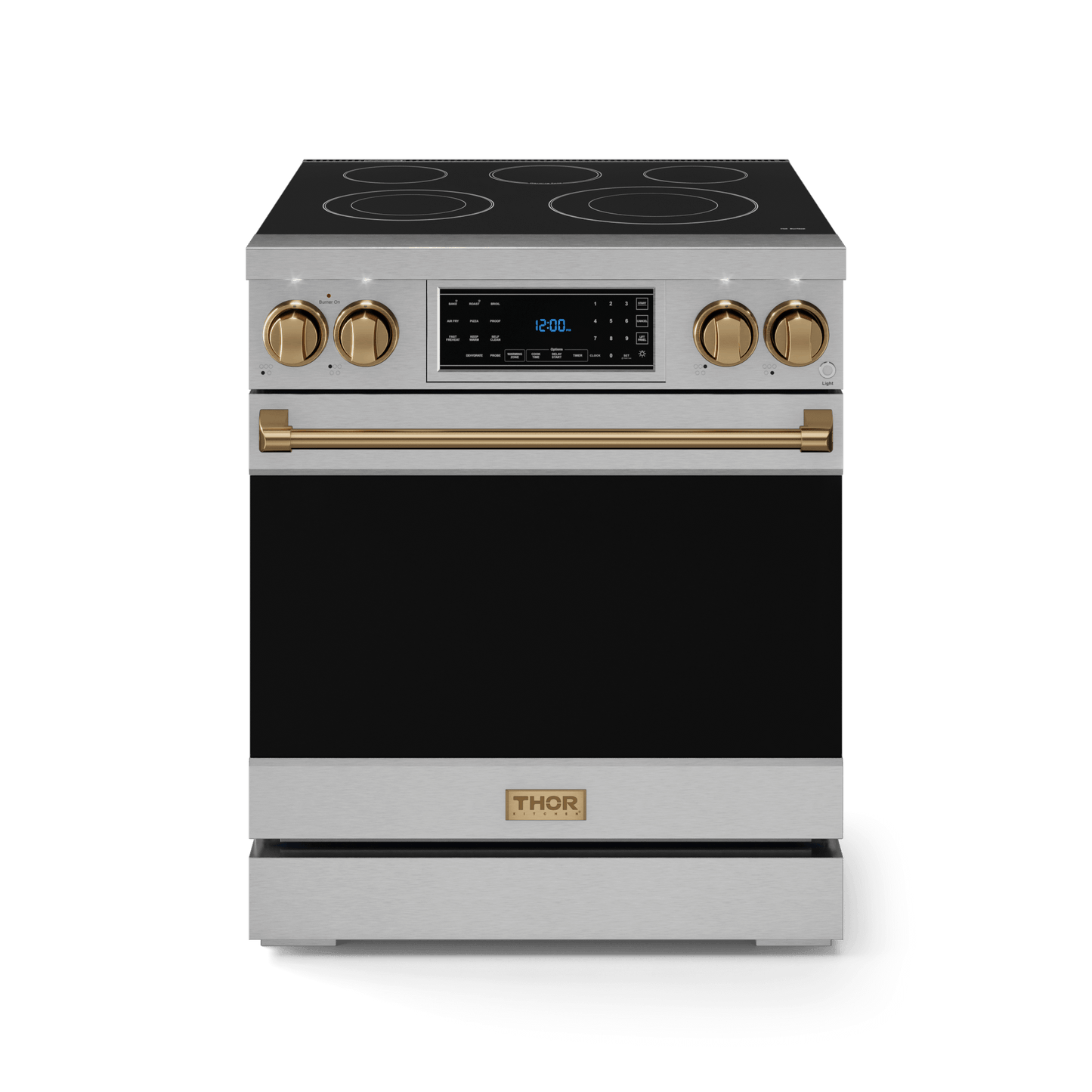 Thor Kitchen RSE30BRZ 30 Inch Professional Electric Range With Tilt Panel Touch Control In Stainless Steel/Bronze Gordon Ramsay Series - Rse30-Brz