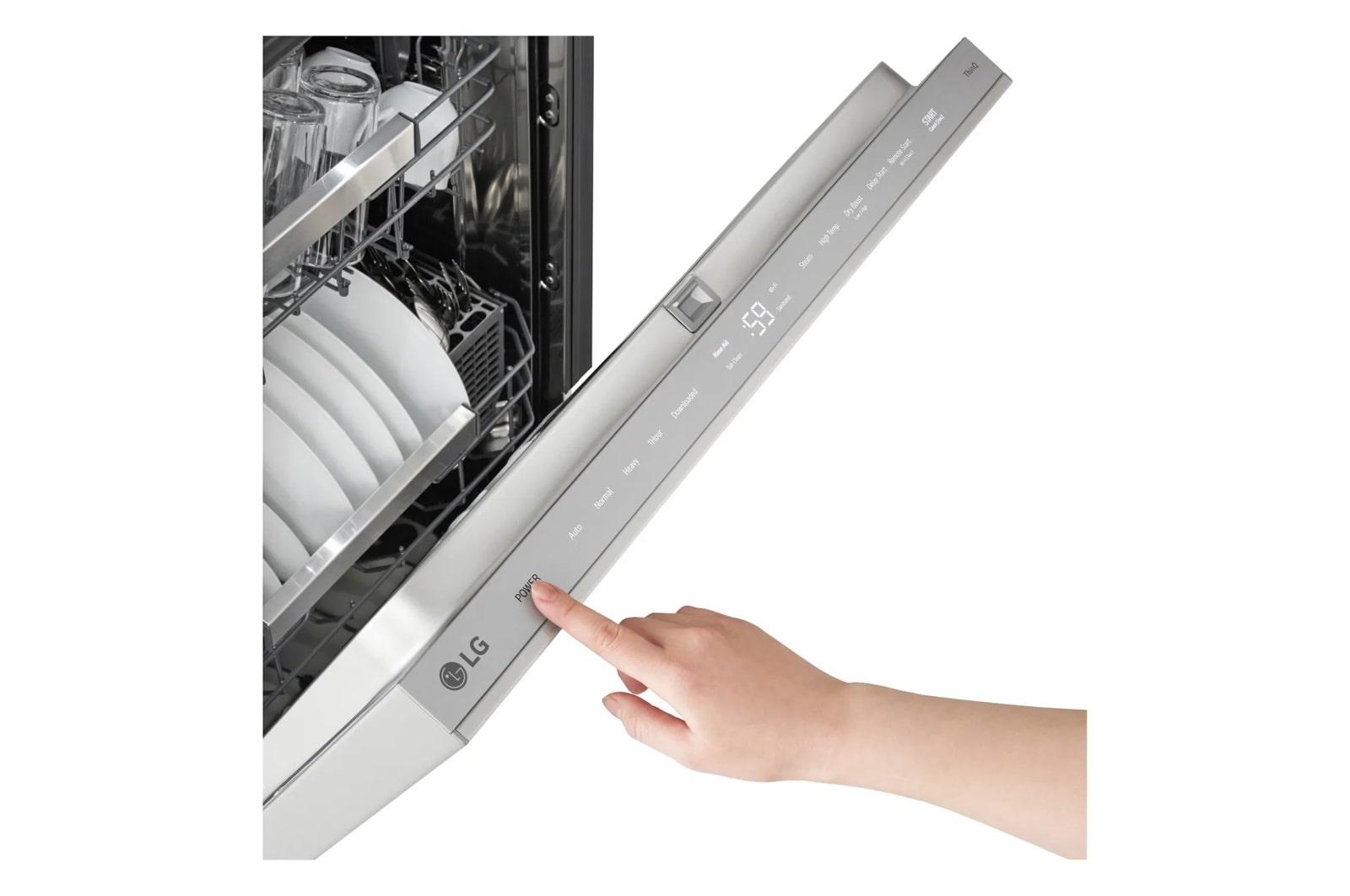Lg LDNPH753S Smart Flushfit™ Top Control Dishwasher With 1-Hour Wash & Dry, Quadwash® Pro, Truesteam® And Dynamic Heat Dry™ W/Autovent Dry™