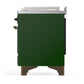 Ilve UM48FSNR3EGB Ilve Um48Fsnr3Egb Majestic Iii 48 Inch Dual Fuel Range With 5 Black Brass Burners, Griddle And French Top, Dual Function Burner Up To 25,000 Btu (Natural Gas, Triple Glass Door, Emerald Green, Burnished)