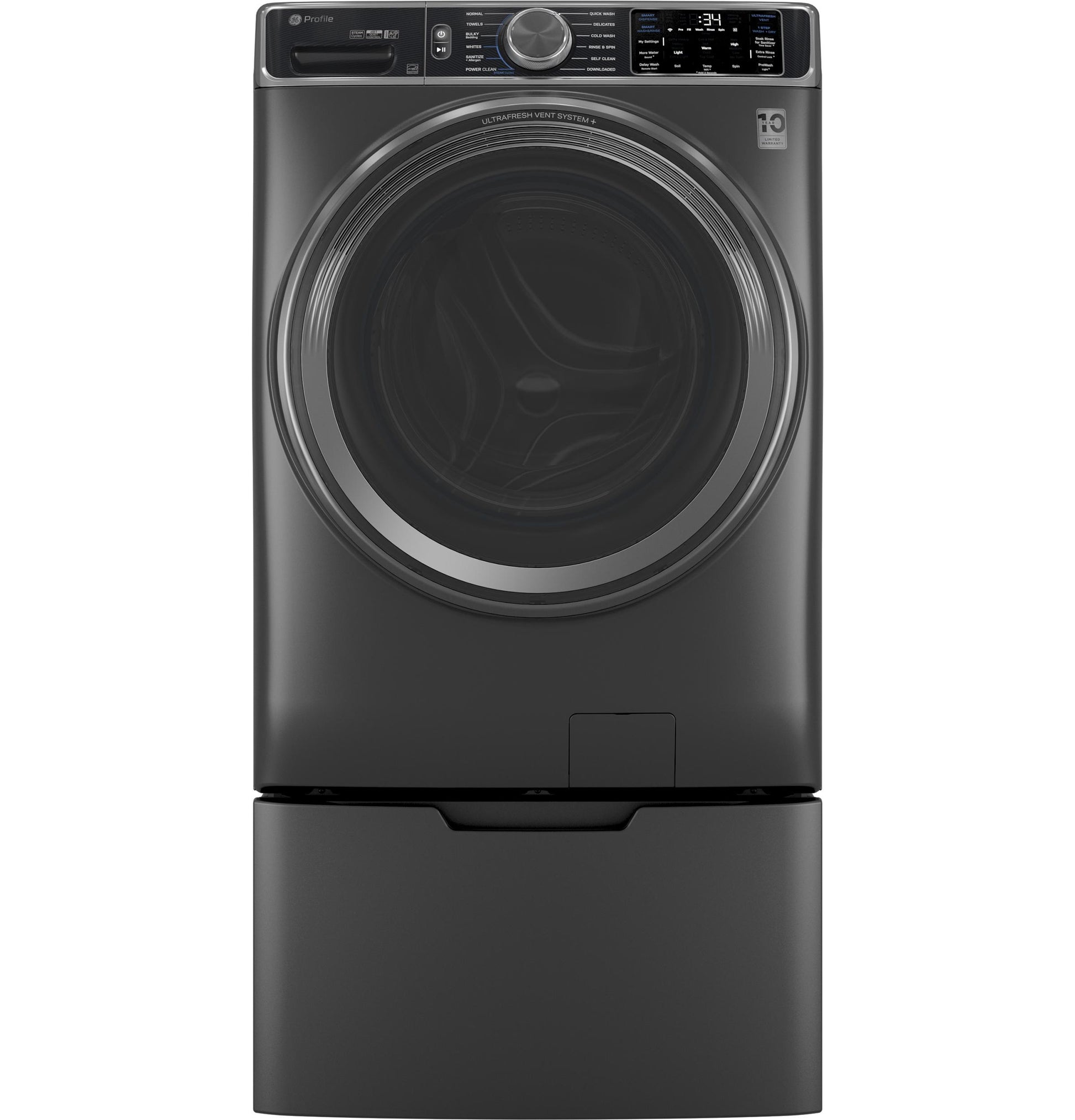 Ge Appliances PFW955SPWDS Ge Profile&#8482; 5.5 Cu. Ft. Capacity Smart Front Load Energy Star® Steam Washer With Ultrafresh Vent System+ And Smart Wash & Smart Rinse