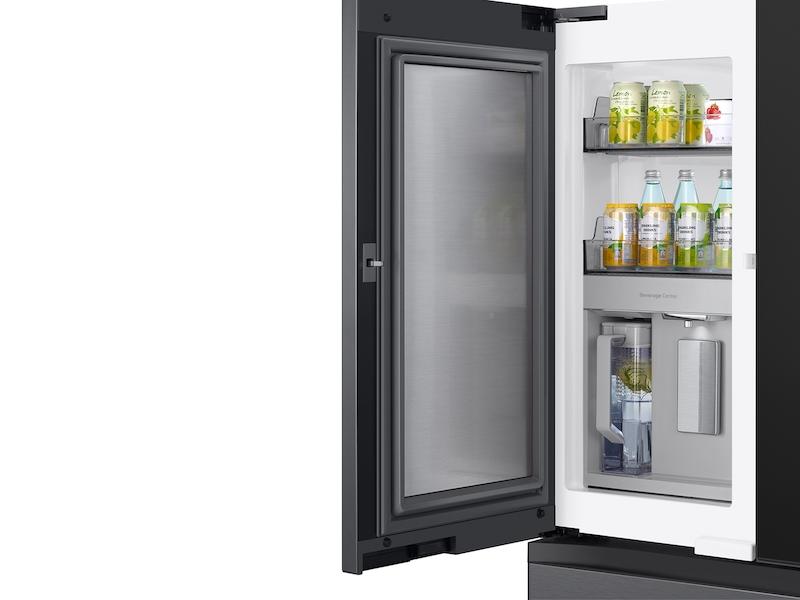 Samsung RF23BB8900QK Bespoke Counter Depth 4-Door French Door Refrigerator (23 Cu. Ft.) - In Charcoal Glass Top And Family Hub™ Panels With Stainless Steel Middle And Bottom Panels