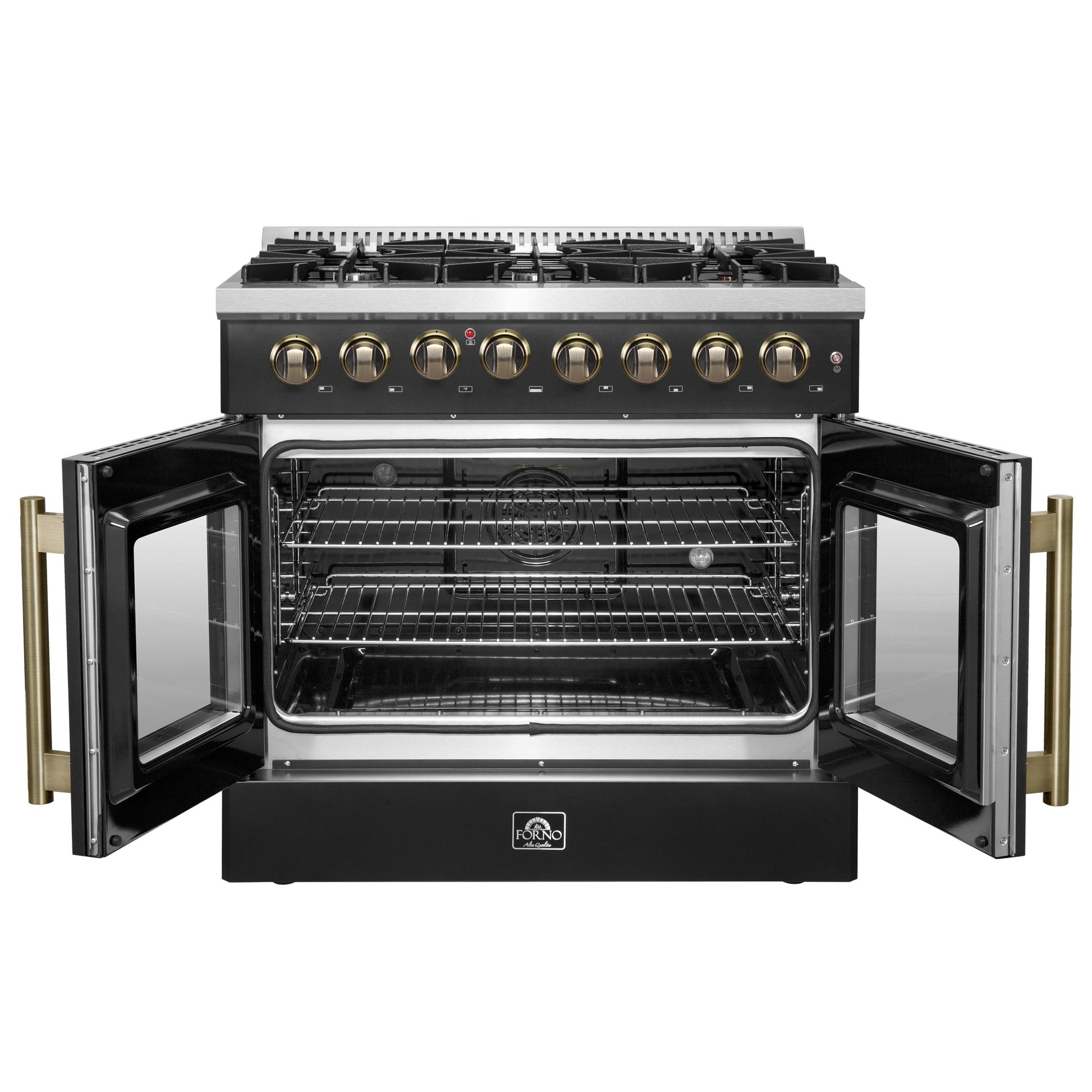 Forno FFSGS635636BLK Forno Galiano 36-Inch Freestanding French Door Dual Fuel Range Black