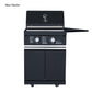 Forno FODKT2568BLK Forno All Aperto 99,600 Btu Outdoor Kitchen, 5 Burners, Infrared Burners, Side Burner, Black Sintered Stone Countertops, Gas Pizza Oven, Sink Module, Bar & Beverage Center