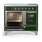 Ilve UMDIB40NR3EGC Ilve Umdib40Nr3Egc Majestic Iii 40 Inch Induction Range With 6 Elements, 3.82 Cu. Ft. Total Oven Capacity (Triple Glass Door, Emerald Green, Chrome)