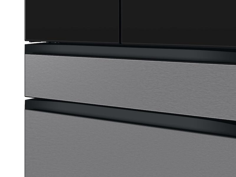 Samsung RF23BB8900QK Bespoke Counter Depth 4-Door French Door Refrigerator (23 Cu. Ft.) - In Charcoal Glass Top And Family Hub™ Panels With Stainless Steel Middle And Bottom Panels