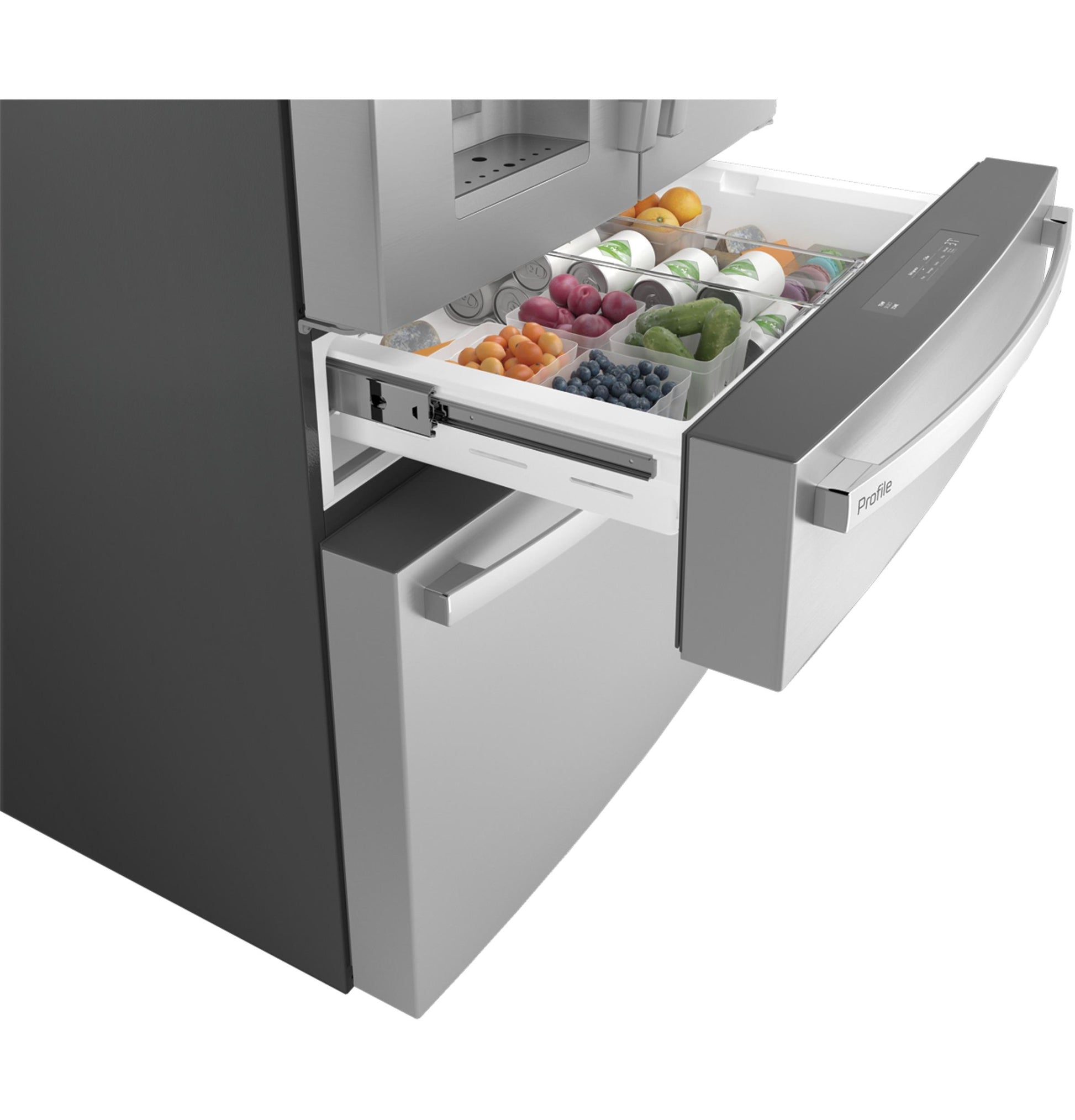 Ge Appliances PXD22BYPFS Ge Profile&#8482; 22.4 Cu. Ft. Smart Counter-Depth Fingerprint Resistant 4-Door French-Door Refrigerator With Door In Door