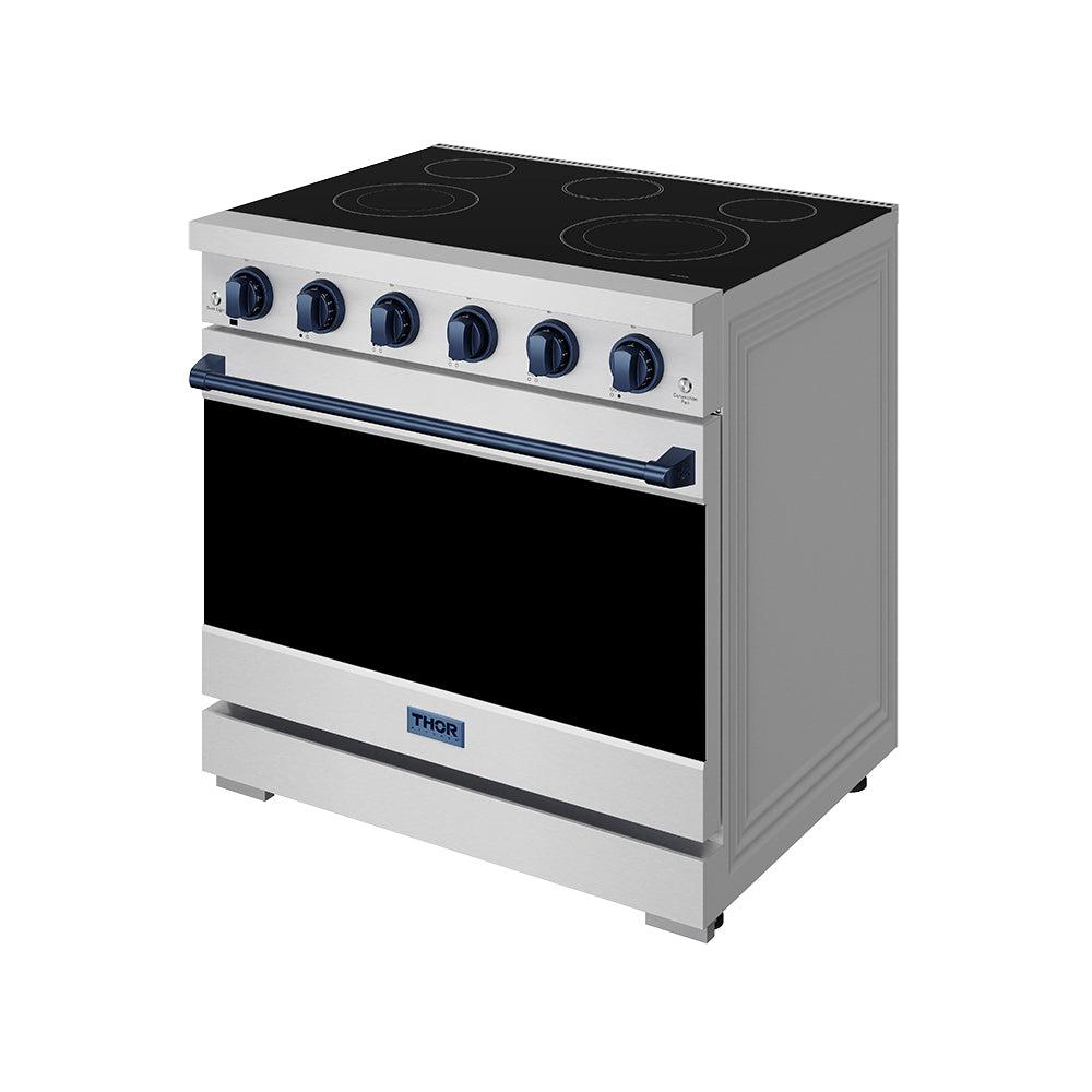 Thor Kitchen RSE36PBLU 36 Inch Professional Electric Range In Stainless Steel/Blue Gordon Ramsay Series