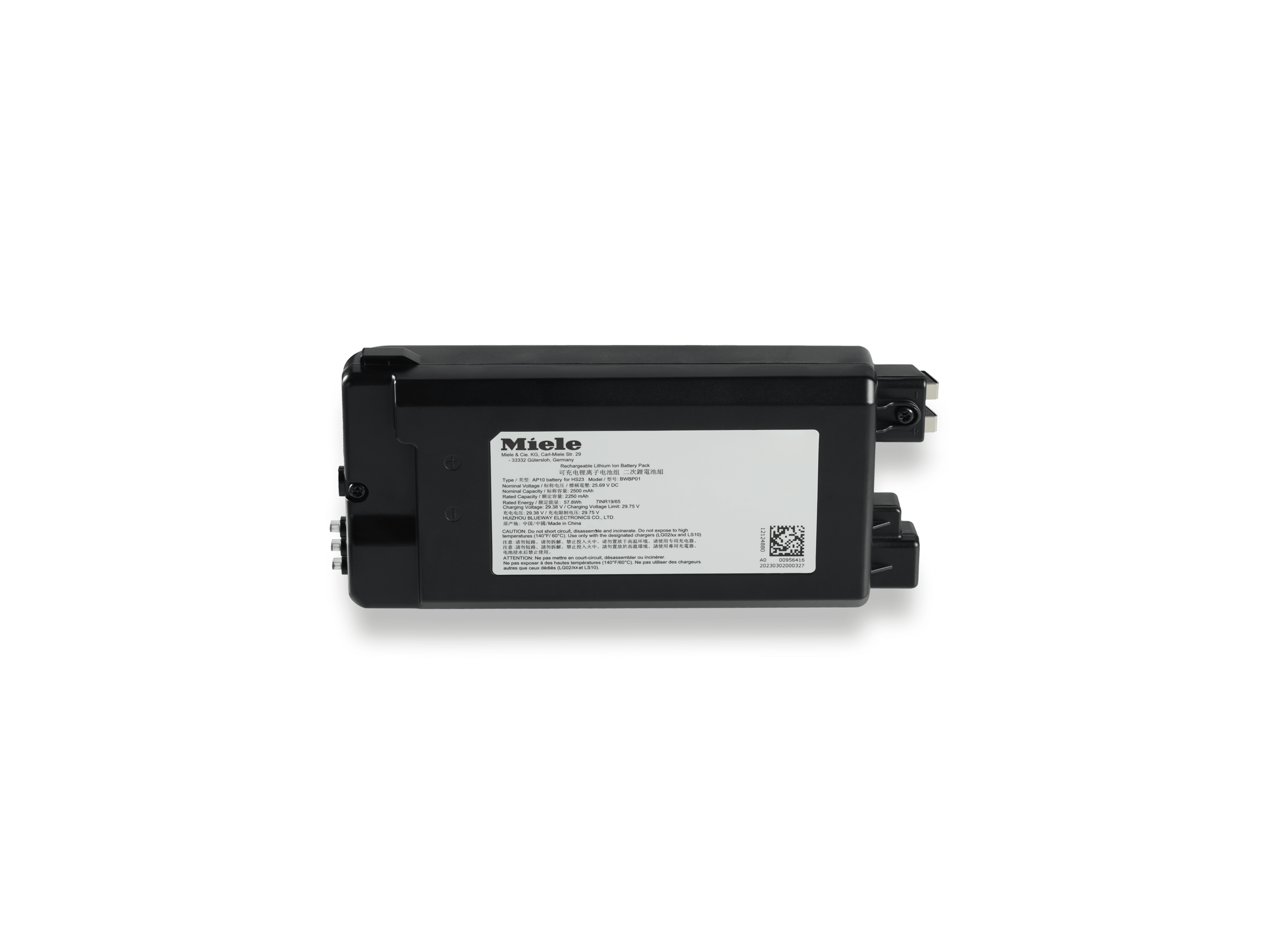 Miele HXLA21 Duoflex Lithium-Ion Battery - Allows Up To 55 Minutes Of Cleaning.