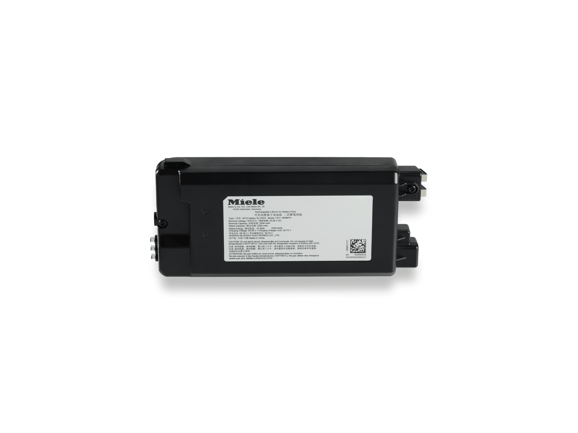 Miele HXLA21 Duoflex Lithium-Ion Battery - Allows Up To 55 Minutes Of Cleaning.