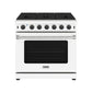 Thor Kitchen LRG3601UW 36 Inch Professional Gas Range In White