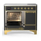Ilve UMDIB40QNR3MGG Ilve Umdib40Qnr3Mgg Majestic Iii 40 Inch Induction Range With 6 Elements, 3.82 Cu. Ft. Total Oven Capacity (Solid Door, Graphite Matte, Brass)