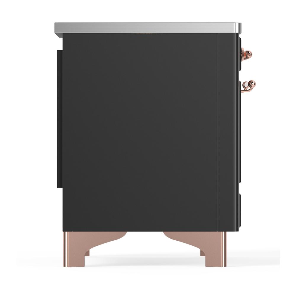 Ilve UMDIB40NR3MGP Ilve Umdib40Nr3Mgp Majestic Iii 40 Inch Induction Range With 6 Elements, 3.82 Cu. Ft. Total Oven Capacity (Triple Glass Door, Graphite Matte, Copper)
