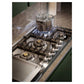 Ilve UHCPT125FSSLP Ilve Uhcpt125Fsslp Professional Plus Ii 48 Inch Built-In Gas Cooktop With Total Black Brass Burners, In Stainless Steel (6 Sealed Burners + Left Griddle, Liquid Propane)
