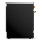 Ilve UMIB30NR3BKG Ilve Umib30Nr3Bkg Majestic Iii 30 Inch Induction Range With 4 Elements, 4 Cu. Ft. Oven Capacity (Triple Glass Door, Glossy Black, Brass)