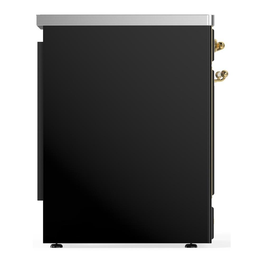 Ilve UMIB30NR3BKG Ilve Umib30Nr3Bkg Majestic Iii 30 Inch Induction Range With 4 Elements, 4 Cu. Ft. Oven Capacity (Triple Glass Door, Glossy Black, Brass)