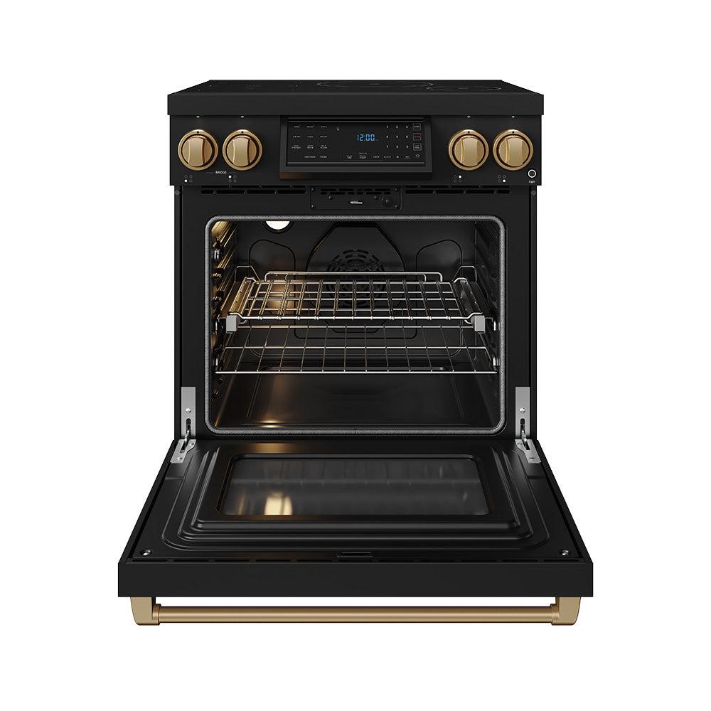 Thor Kitchen RSI30BBRZ 30 Inch Professional Induction Range With Tilt Panel Touch Control In Black And Bronze Gordon Ramsay Series