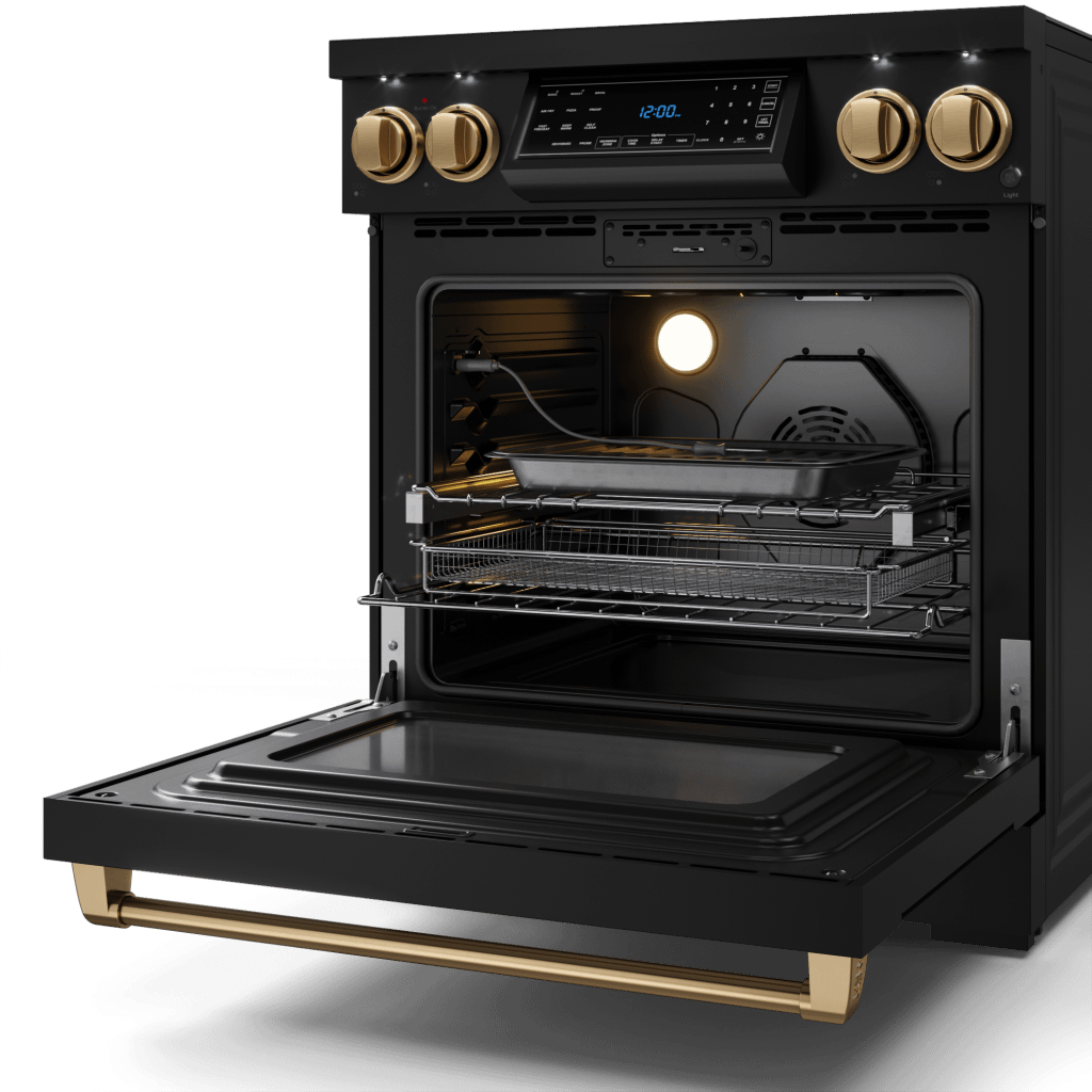 Thor Kitchen RSE30BBRZ 30 Inch Professional Electric Range With Tilt Panel Touch Control In Black/Bronze Gordon Ramsay Series - Rse30B-Brz