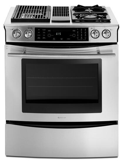 Jennair JDS9860BDS 30" Modular Downdraft Slide-In Dual Fuel Range With Convection