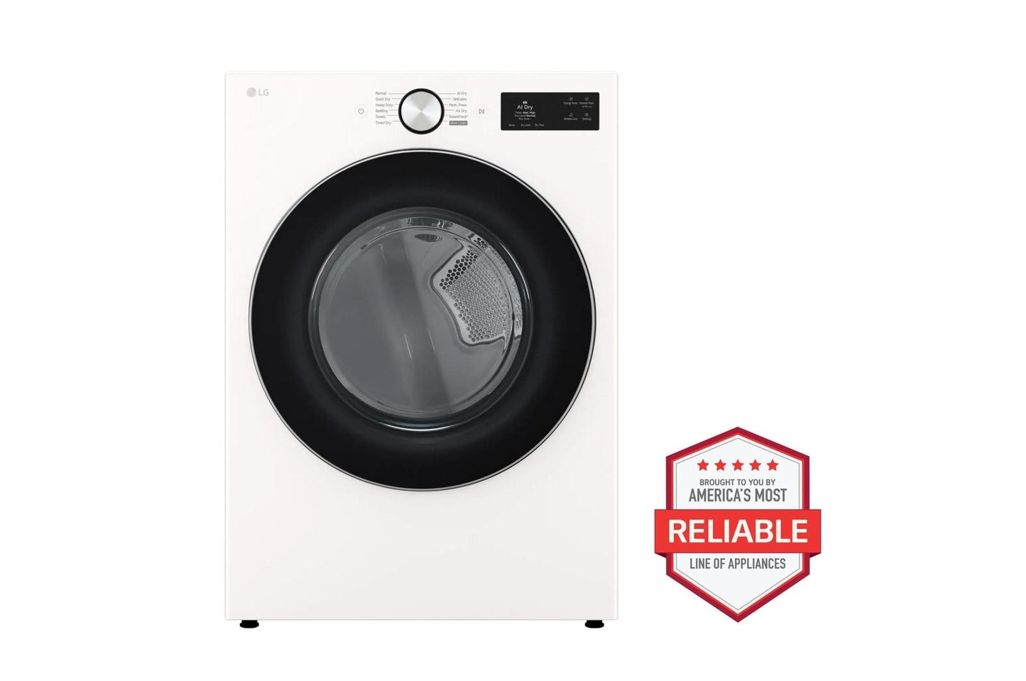Lg DLEX5800A 7.4 Cu. Ft. Ultra Large Capacity Smart Front Load Electric Dryer With Turbosteam®, Ai Sensing And Hybrid Electronic Controls With Lcd Display