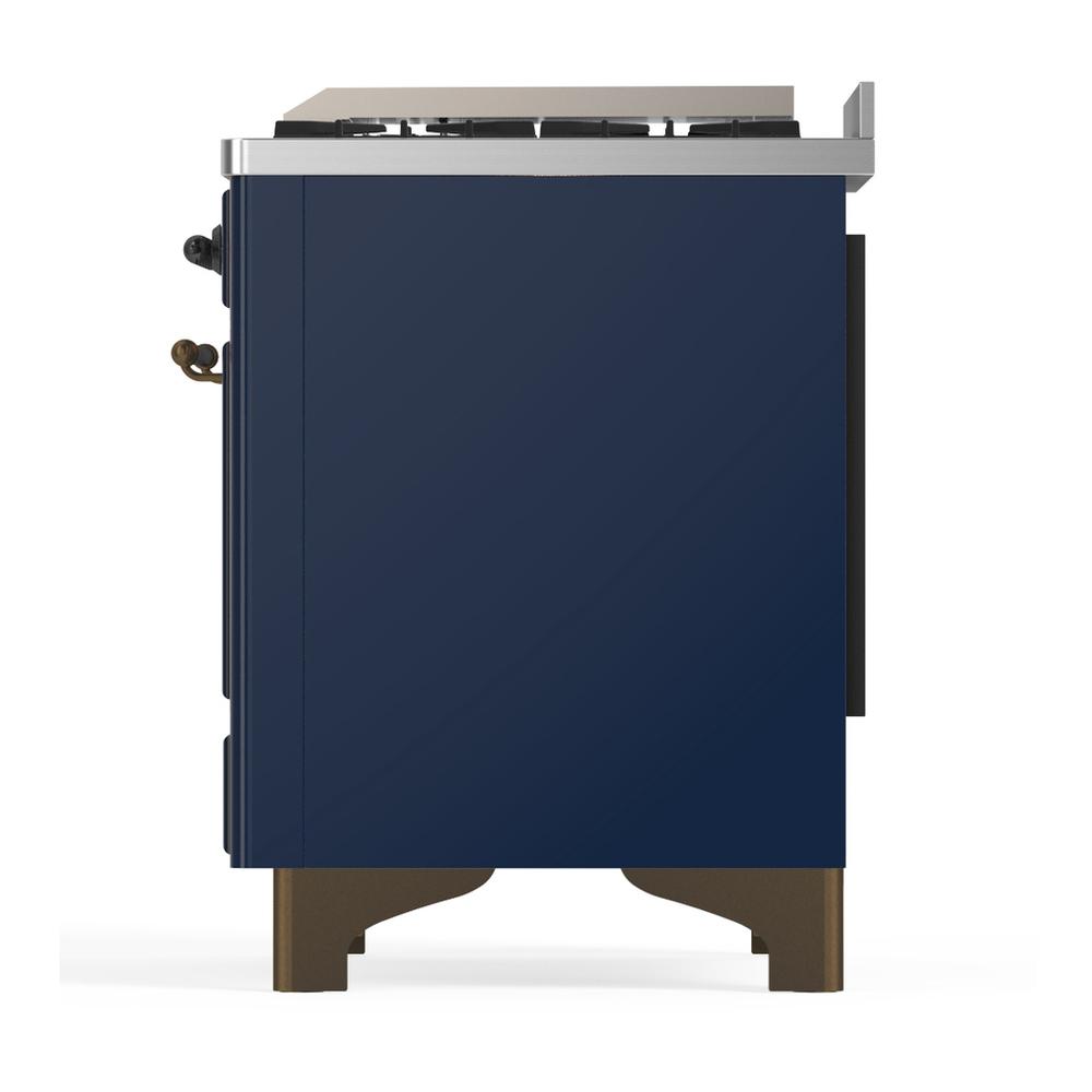 Ilve UMD40FNR3MBBLP Ilve Umd40Fnr3Mbblp Majestic Iii 40 Inch Dual Fuel Range With 6 Burners And Griddle, Dual Function Burner Up To 25,000 Btu (Liquid Propane, Triple Glass Door, Midnight Blue, Burnished)