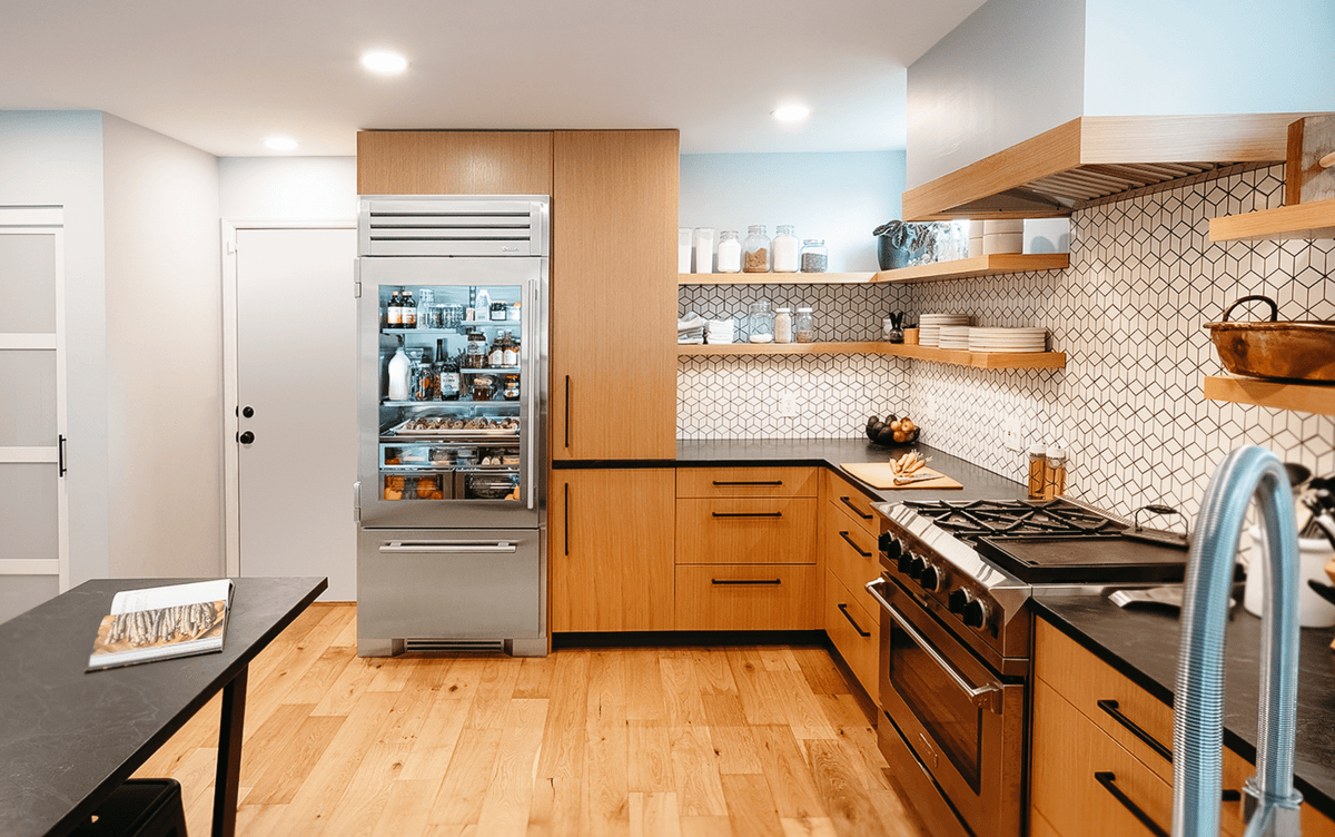 True Caliber TR30RBFLSGA 30 Inch Refrigerator With Bottom Freezer - Door: Stainless Glass - Stainless Steel Finish, Stainless Steel Hardware, Left Hinge