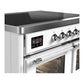 Ilve UMDIB40NR3WHC Ilve Umdib40Nr3Whc Majestic Iii 40 Inch Induction Range With 6 Elements, 3.82 Cu. Ft. Total Oven Capacity (Triple Glass Door, White, Chrome)