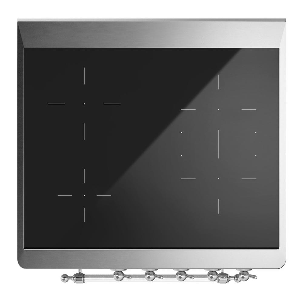 Ilve UMIB30NR3MGC Ilve Umib30Nr3Mgc Majestic Iii 30 Inch Induction Range With 4 Elements, 4 Cu. Ft. Oven Capacity (Triple Glass Door, Graphite Matte, Chrome)