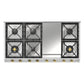 Ilve UHCP1265FNSSG Ilve Uhcp1265Fnssg Nostalgie Ii 48 Inch Built-In Gas Cooktop With 8 Burners, Griddle, In Stainless Steel (Natural Gas)