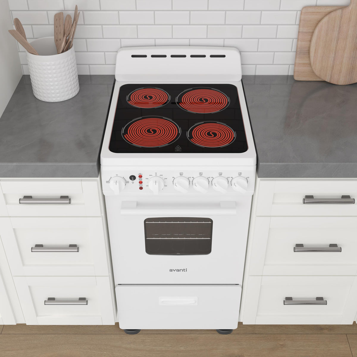 Avanti CERU200P0W Avanti 20-Inch Freestanding Electric Range With Ceramic Glass Cooktop, In White (Ceru200P0W)