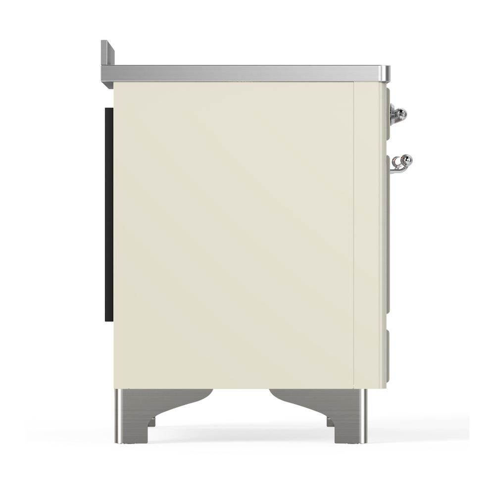 Ilve UMIB48QNR3AWC Ilve Umib48Qnr3Awc Majestic Iii 48 Inch Induction Range With 6 Elements, 5.02 Cu. Ft. Total Oven Capacity (Solid Door, Antique White, Chrome)