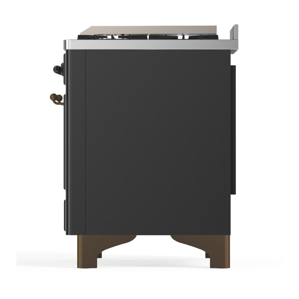 Ilve UM60FSNR3MGB Ilve Um60Fsnr3Mgb Majestic Iii 60 Inch Dual Fuel Range With 7 Burners, Griddle And French Top, Dual Function Burner With Up To 25,000 Btu (Natural Gas, Triple Glass Door, Graphite Matte, Burnished)
