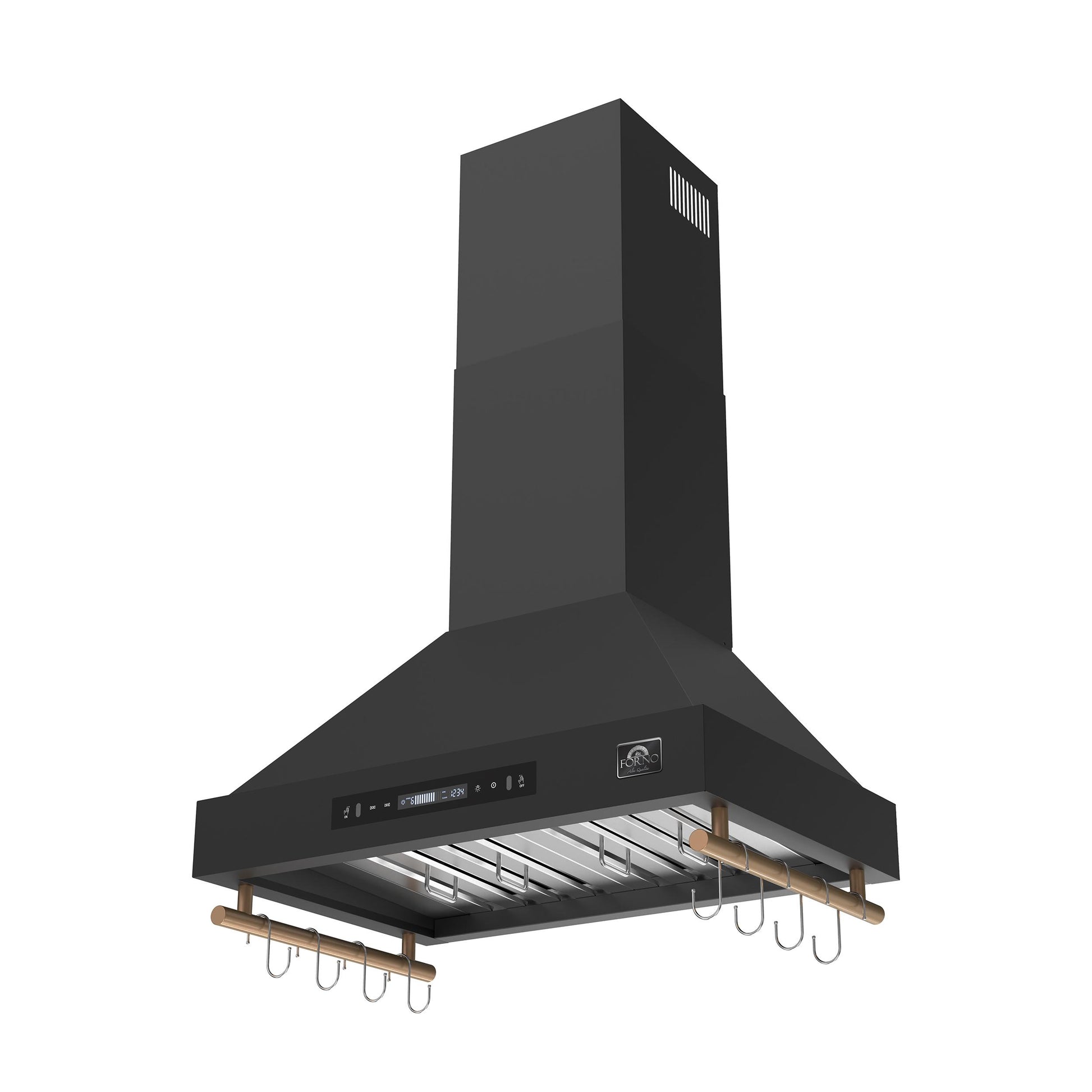 Forno FRHWM550330BLK Forno Venezia 30 Inch Wall-Mounted Range Hood In Black With Touch Controls And Baffle Filters