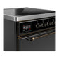 Ilve UMIB30QNR3BKB Ilve Umib30Qnr3Bkb Majestic Iii 30 Inch Induction Range With 4 Elements, 4 Cu. Ft. Oven Capacity (Solid Door, Glossy Black, Burnished)