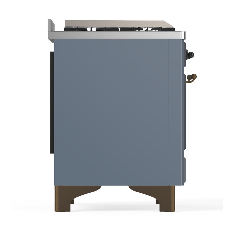 Ilve UM60FSNR3BGBLP Ilve Um60Fsnr3Bgblp Majestic Iii 60 Inch Dual Fuel Range With 7 Burners, Griddle And French Top, Dual Function Burner With Up To 25,000 Btu (Liquid Propane, Triple Glass Door, Blue Grey, Burnished)