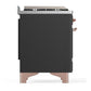Ilve UM60FSQNR3MGP Ilve Um60Fsqnr3Mgp Majestic Iii 60 Inch Dual Fuel Range With 7 Burners, Griddle And French Top, Dual Function Burner With Up To 25,000 Btu (Natural Gas, Solid Door, Graphite Matte, Copper)