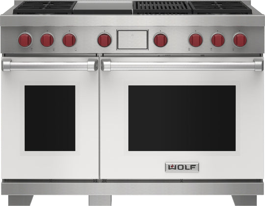 Wolf DF48450CGWHPLP 48" Dual Fuel Range - 4 Burners, Infrared Charbroiler And Infrared Griddle