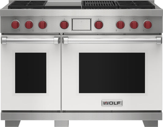 Wolf DF48450CGWHP 48" Dual Fuel Range - 4 Burners, Infrared Charbroiler And Infrared Griddle