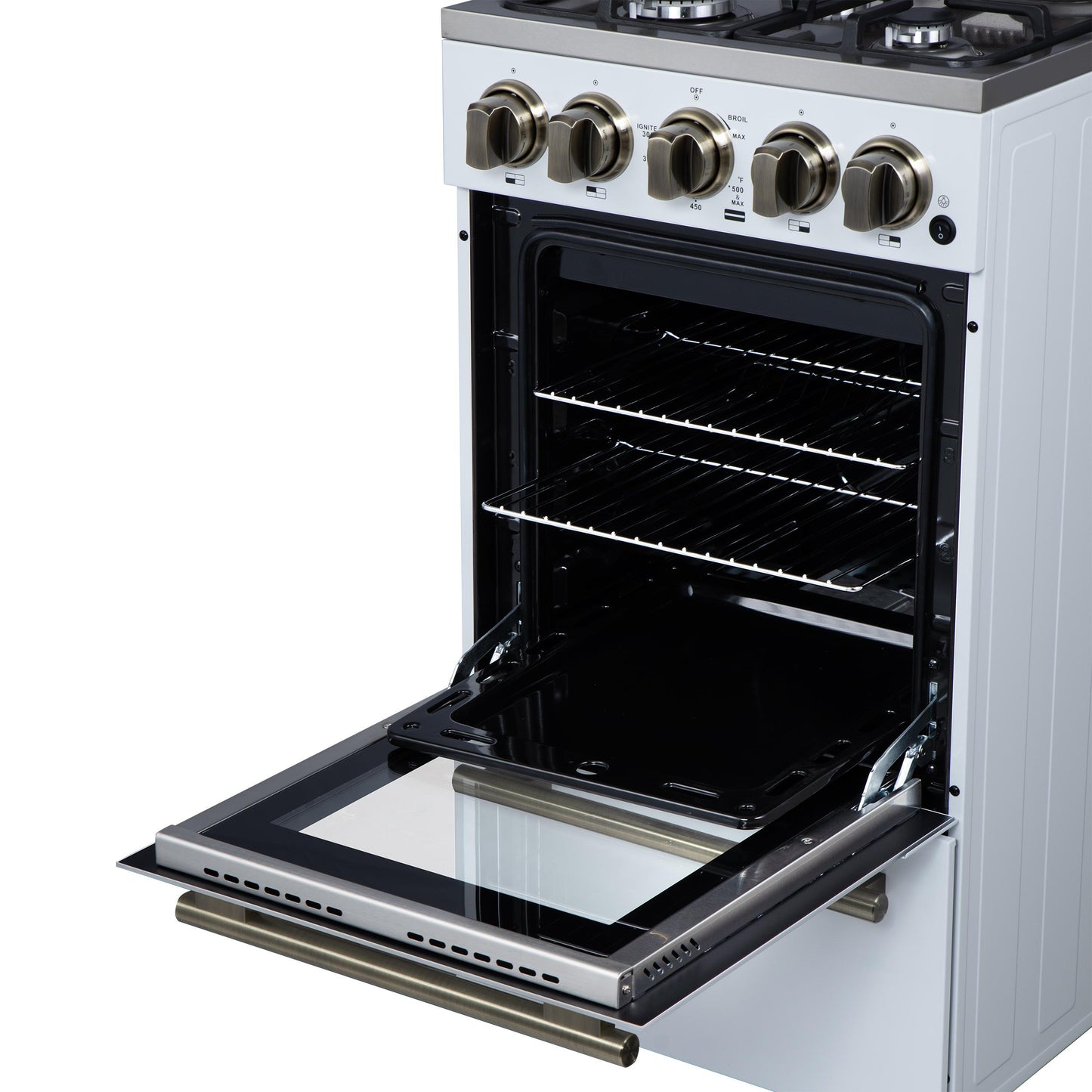 Forno FFSGS626520WHT Forno Lamazze 20 Inch Freestanding Gas Range In White, Compact Design